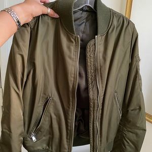 Olive bomber jacket